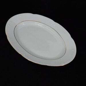 Baum Southington Golden Rhapsody Serving Platter 13 1/2" Fine China Gold Trim